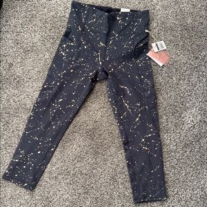 Jessica Simpson Black and Gold Splatter Joggers